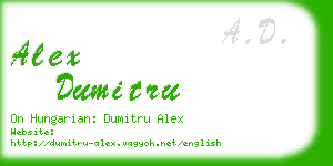 alex dumitru business card